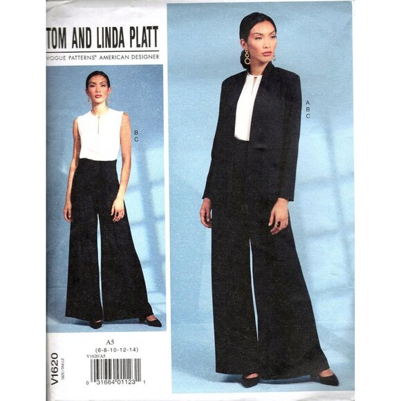 Vogue V1620 Misses 6 to 14 Tom and Linda Platt Pants Suit Uncut Sewing Pattern - Picture 1 of 2